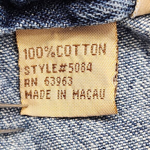 Vintage AMI Jeans Womens L Blue Pull On Denim Capri Embroidered Floral Hem - Picture 6 of 12